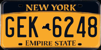 NY license plate GEK6248
