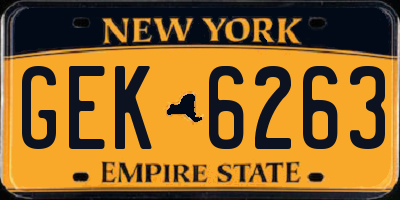 NY license plate GEK6263