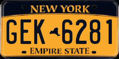 NY license plate GEK6281