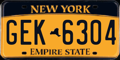 NY license plate GEK6304