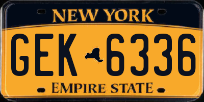 NY license plate GEK6336