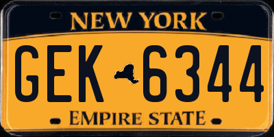 NY license plate GEK6344