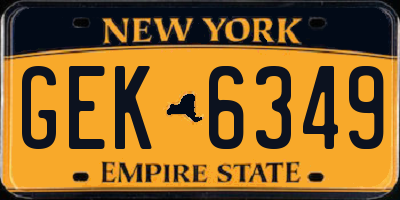 NY license plate GEK6349
