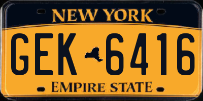 NY license plate GEK6416