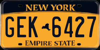NY license plate GEK6427