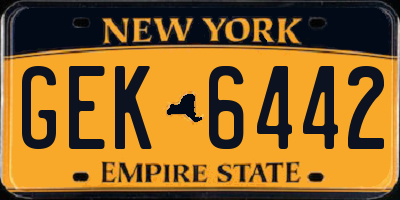 NY license plate GEK6442