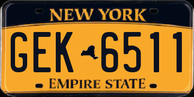 NY license plate GEK6511