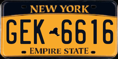 NY license plate GEK6616