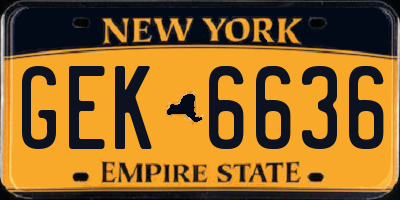 NY license plate GEK6636