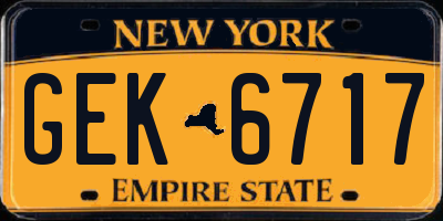 NY license plate GEK6717