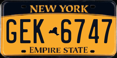 NY license plate GEK6747