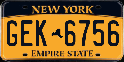 NY license plate GEK6756