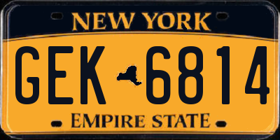 NY license plate GEK6814