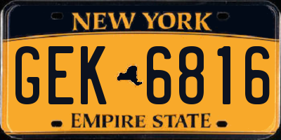 NY license plate GEK6816