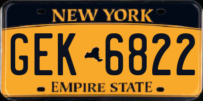 NY license plate GEK6822