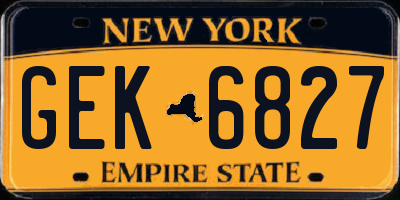 NY license plate GEK6827