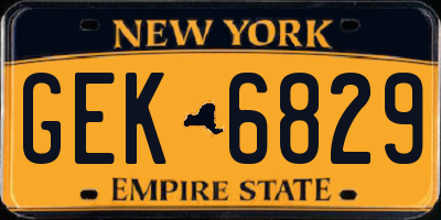 NY license plate GEK6829
