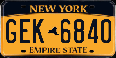 NY license plate GEK6840