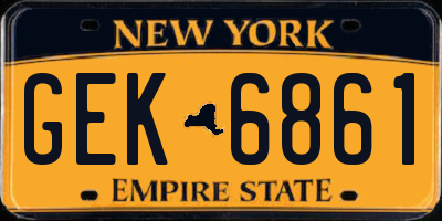 NY license plate GEK6861