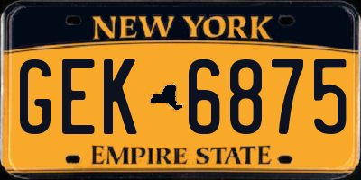 NY license plate GEK6875