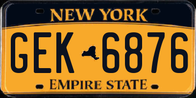 NY license plate GEK6876