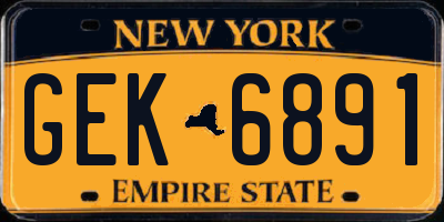 NY license plate GEK6891