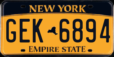 NY license plate GEK6894