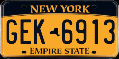 NY license plate GEK6913