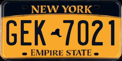 NY license plate GEK7021