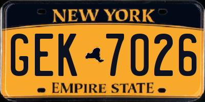 NY license plate GEK7026