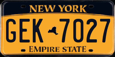 NY license plate GEK7027