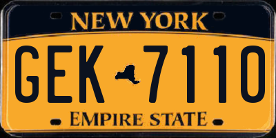 NY license plate GEK7110