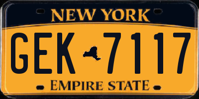 NY license plate GEK7117