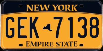 NY license plate GEK7138