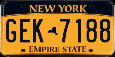 NY license plate GEK7188