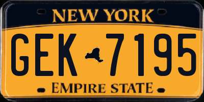 NY license plate GEK7195