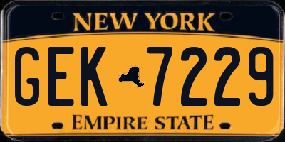 NY license plate GEK7229