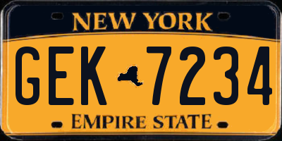 NY license plate GEK7234