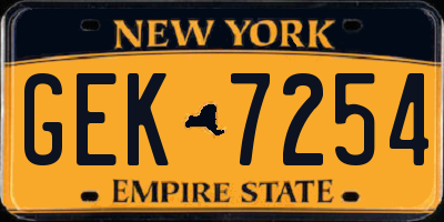 NY license plate GEK7254