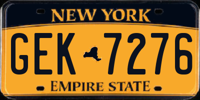 NY license plate GEK7276