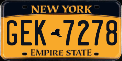 NY license plate GEK7278