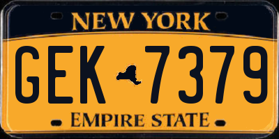 NY license plate GEK7379