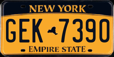 NY license plate GEK7390
