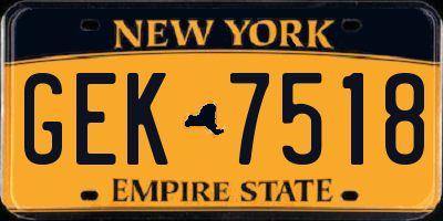 NY license plate GEK7518