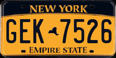 NY license plate GEK7526