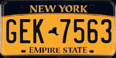 NY license plate GEK7563