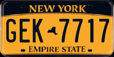 NY license plate GEK7717