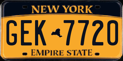 NY license plate GEK7720