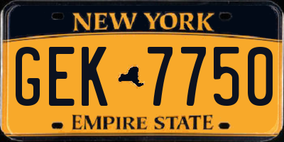 NY license plate GEK7750