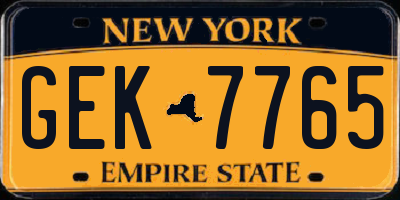 NY license plate GEK7765